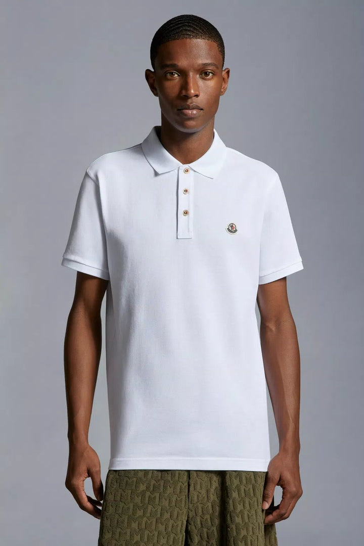 Moncler - Polo white à empiècement à logo - Lothaire