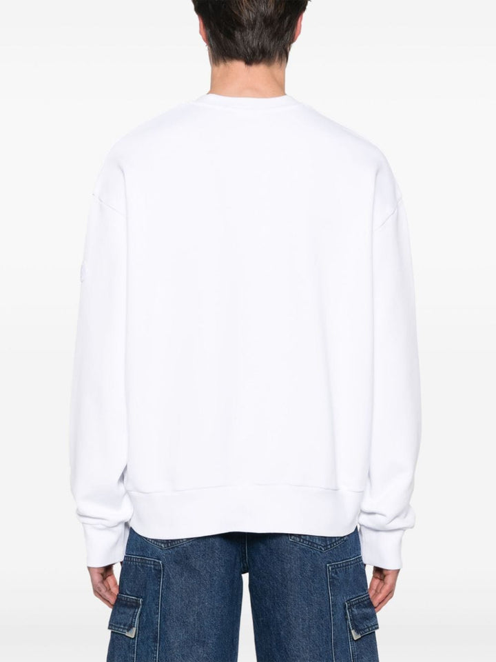 Moncler - Sweat blanc à logo multicolore brodé - Lothaire
