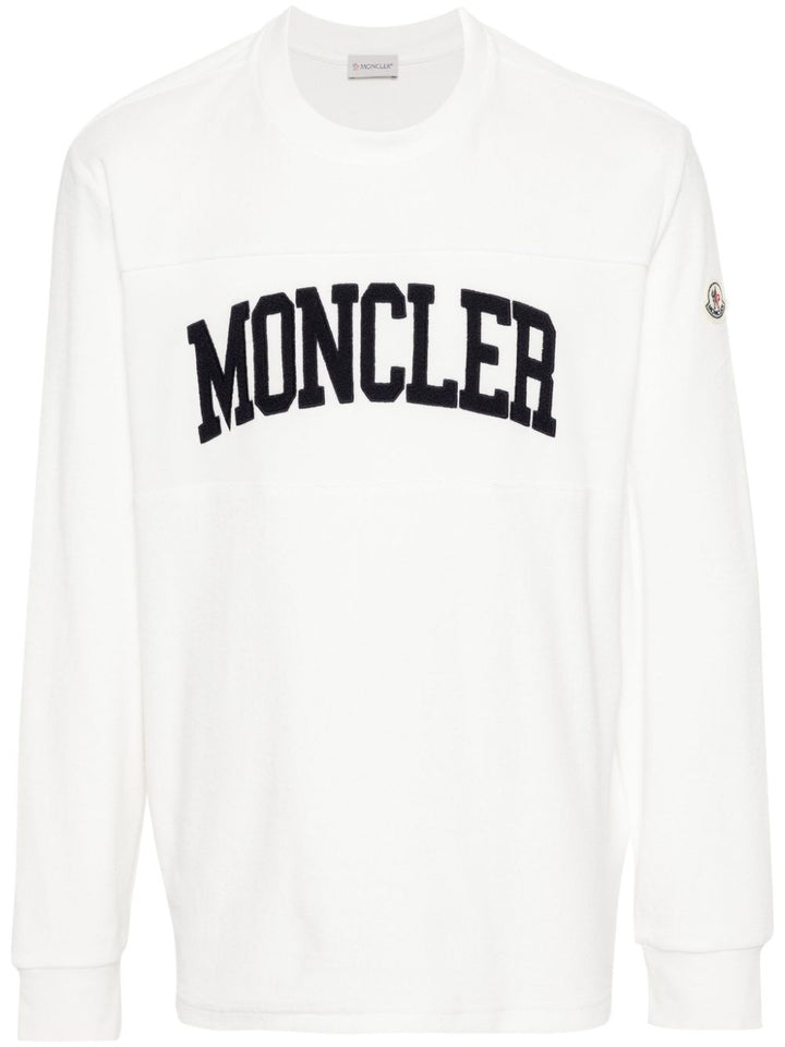 Moncler - Sweat blanc en coton à logo brodé - Lothaire