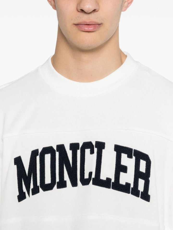 Moncler - Sweat blanc en coton à logo brodé - Lothaire