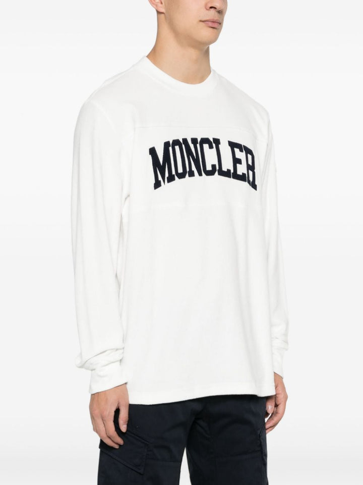Moncler - Sweat blanc en coton à logo brodé - Lothaire