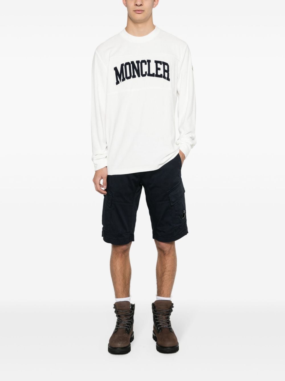 Moncler - Sweat blanc en coton à logo brodé - Lothaire