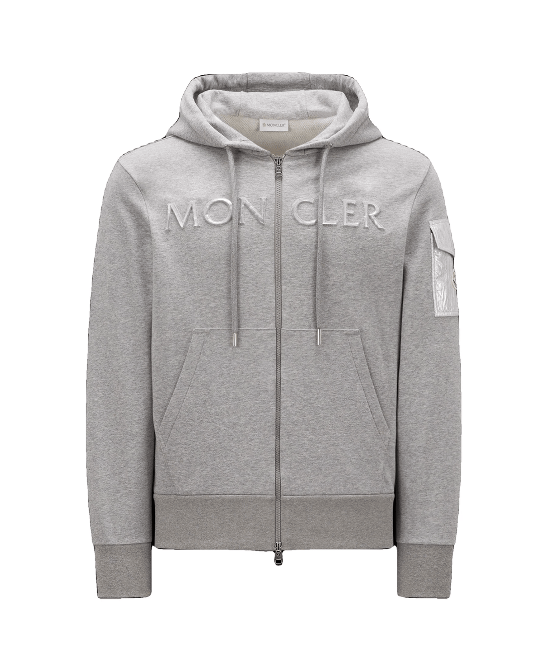 Moncler Sweat Grey à capuche à logo embossé - Lothaire