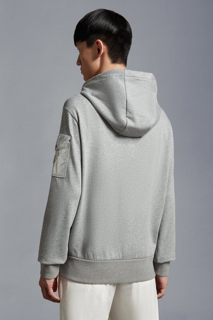 Moncler Sweat Grey à capuche à logo embossé - Lothaire