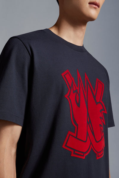 Moncler - T-shirt navy à logo hockey - Lothaire
