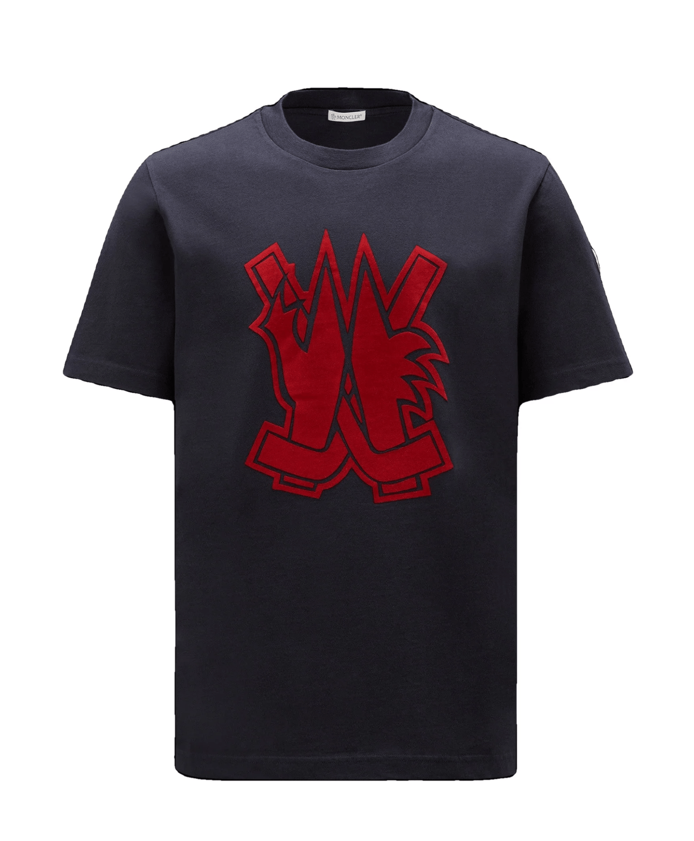 Moncler - T-shirt navy à logo hockey - Lothaire
