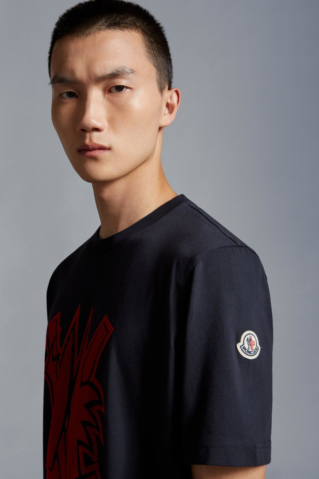 Moncler - T-shirt navy à logo hockey - Lothaire
