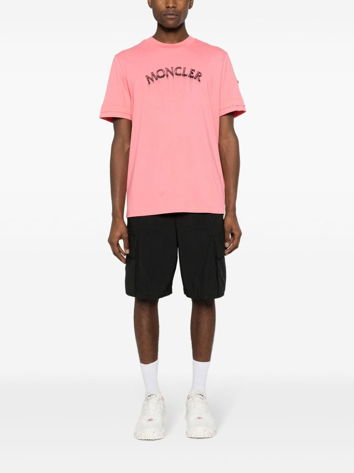 Moncler - T-Shirt rose à logo - Lothaire