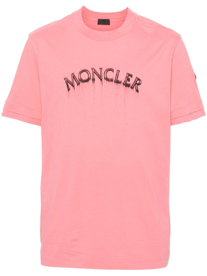 Moncler - T-Shirt rose à logo - Lothaire