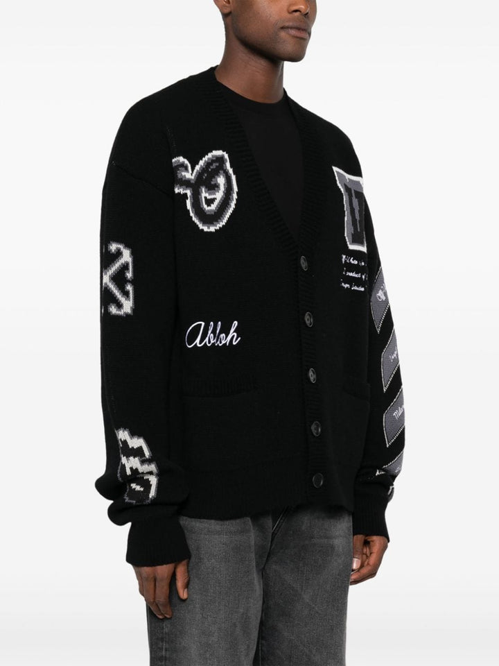 Off-White Cardigan en maille intarsia - Lothaire