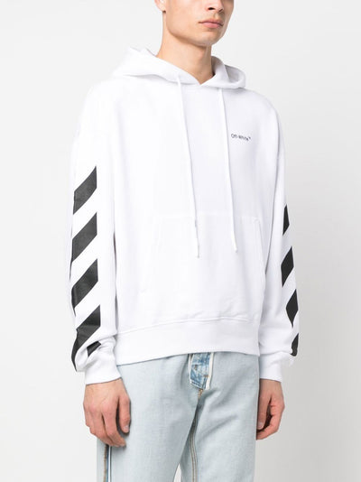 Off-White Sweat à capuche à rayures Diag White - Lothaire