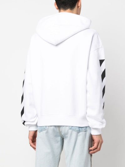 Off-White Sweat à capuche à rayures Diag White - Lothaire