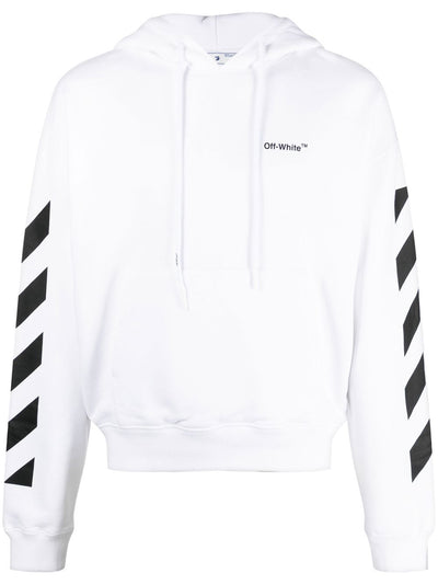 Off-White Sweat à capuche à rayures Diag White - Lothaire