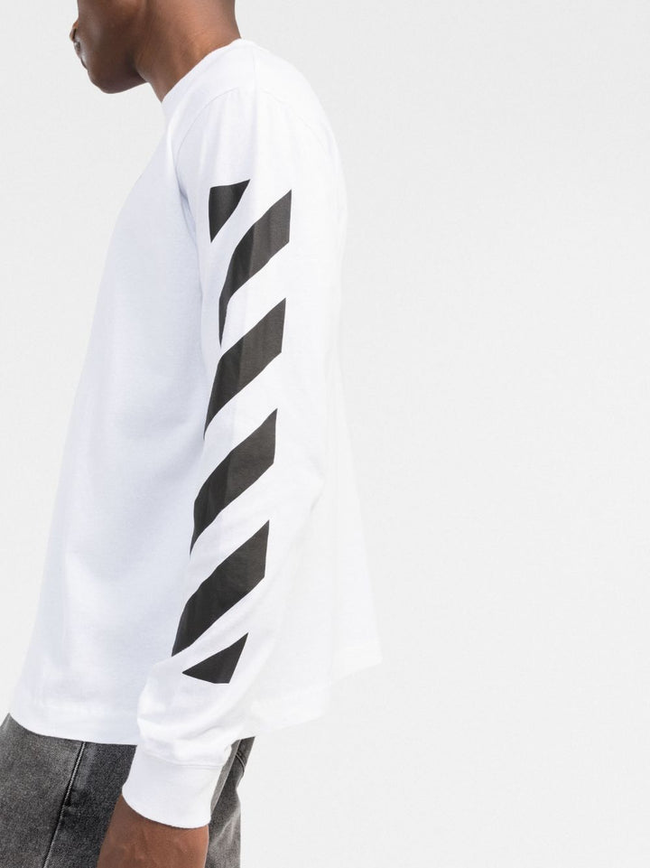 Off-White T Shirt à rayures Diag White - Lothaire