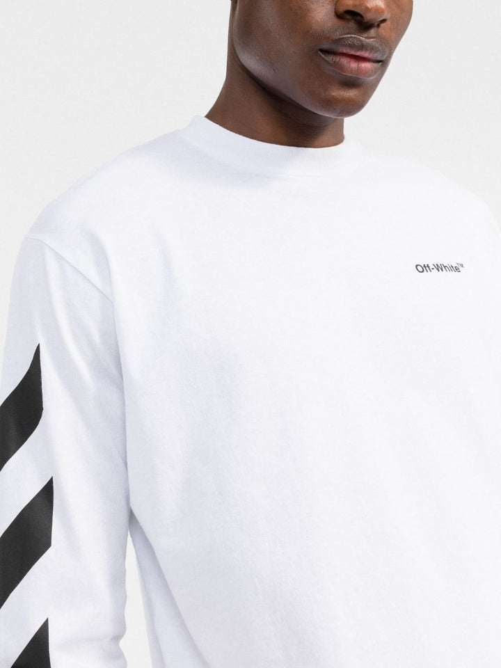 Off-White T Shirt à rayures Diag White - Lothaire