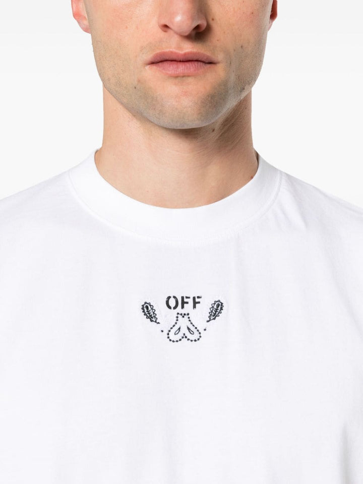 Off White - T-shirt white Bandana Arrow en coton - Lothaire