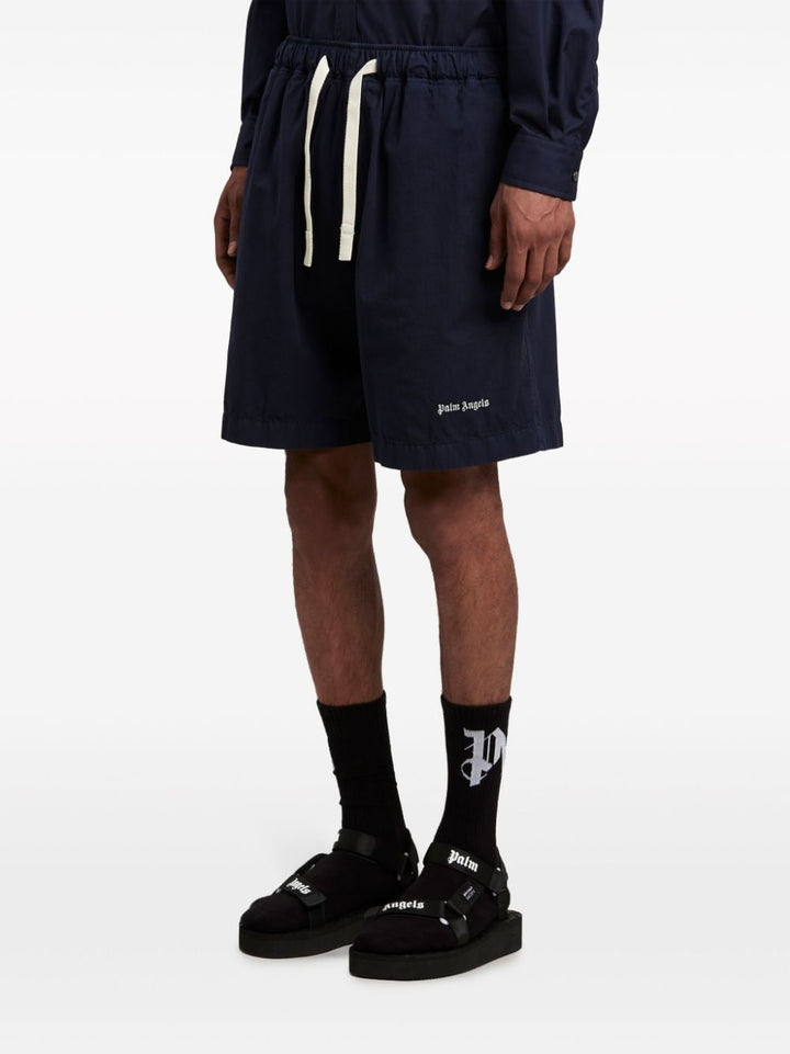 Palm Angels Bermuda navy à logo brodé - Lothaire