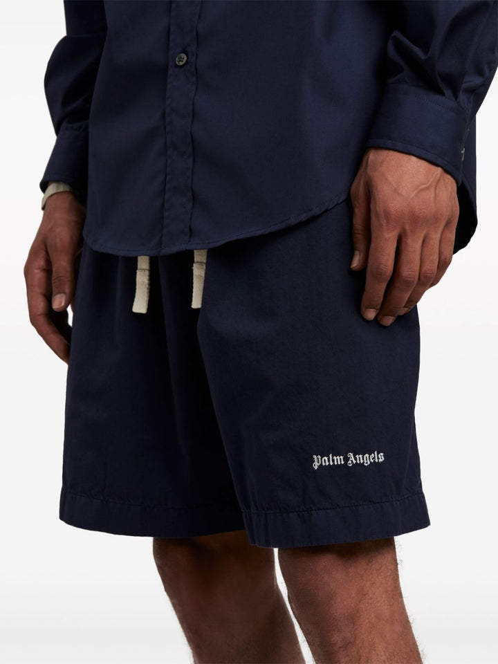 Palm Angels Bermuda navy à logo brodé - Lothaire