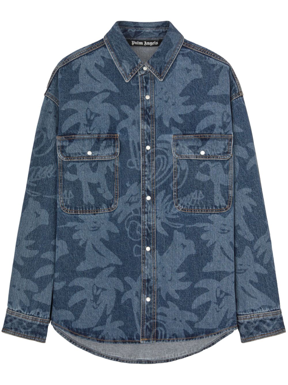 Palm Angels Chemise en jean Palmity imprimée - Lothaire