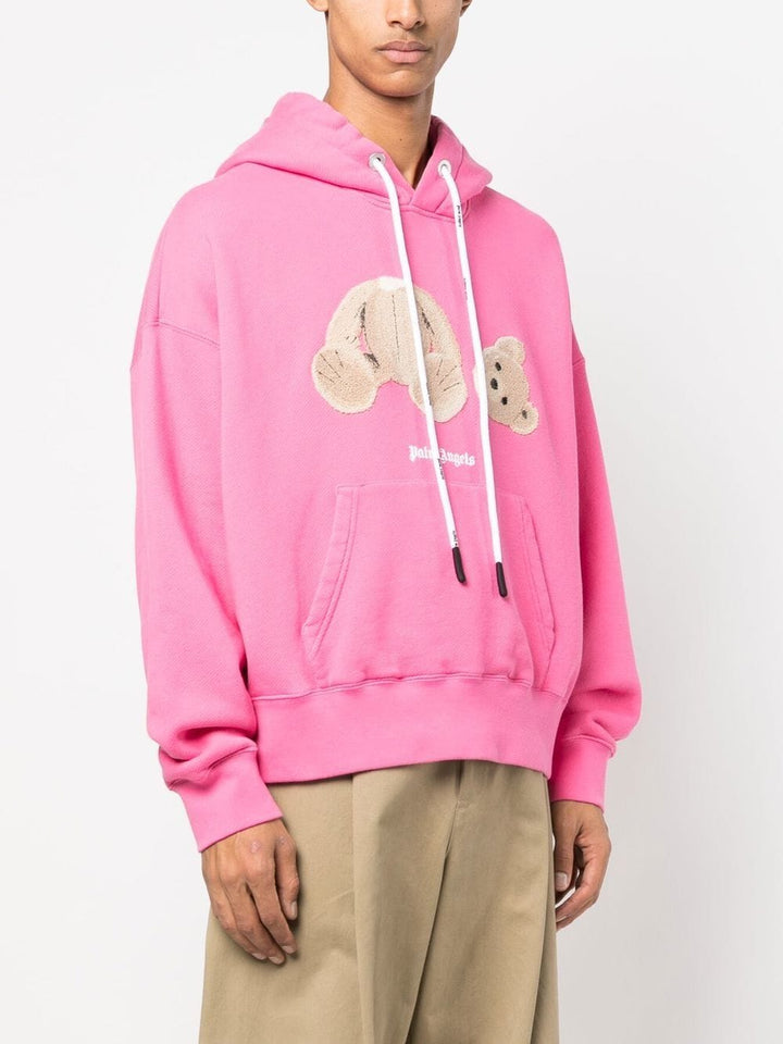 Palm Angels - Hoodie à motif ourson Fuchsia - Lothaire