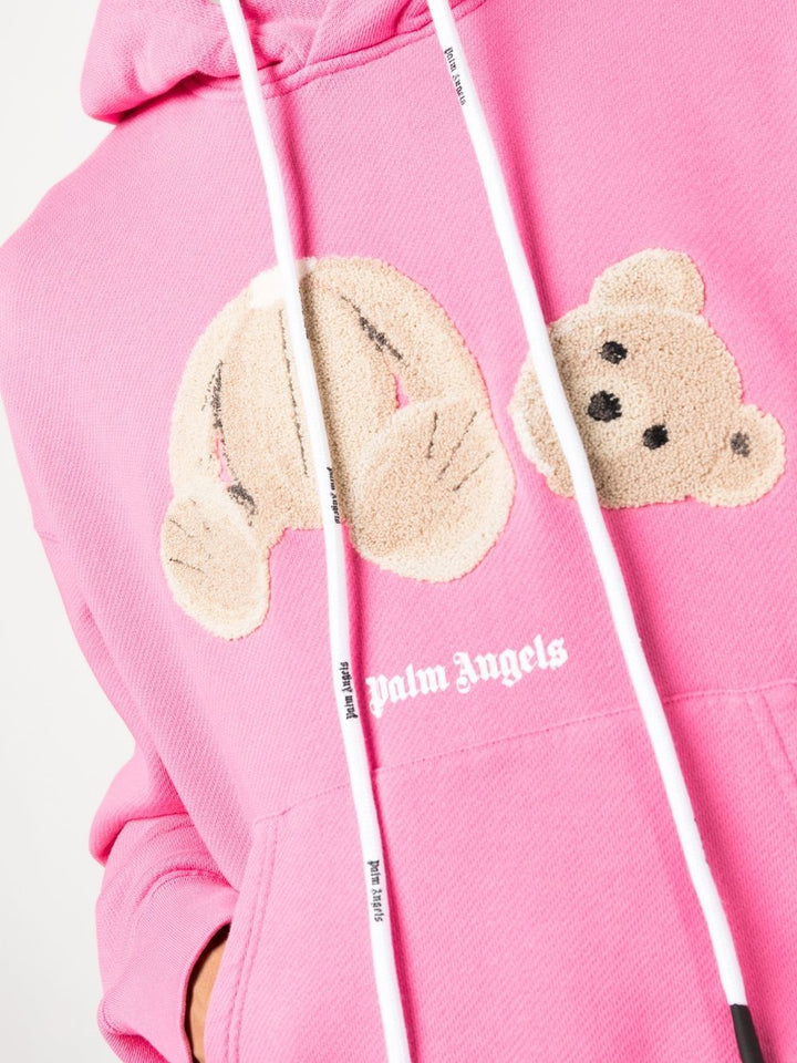 Palm Angels - Hoodie à motif ourson Fuchsia - Lothaire