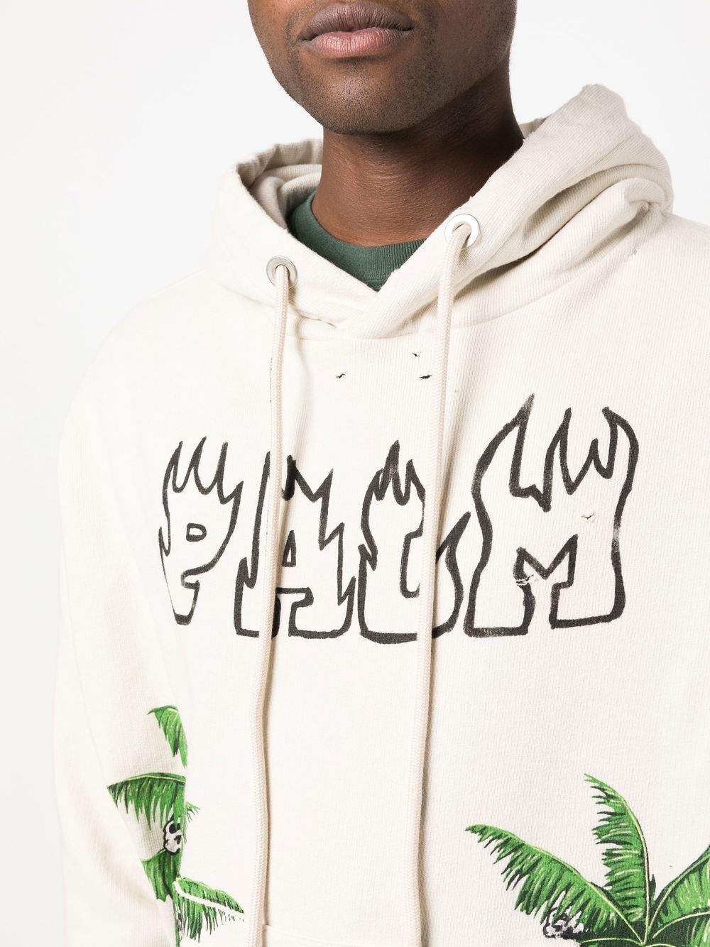 Palm Angels Hoodie blanc Palmier - Lothaire