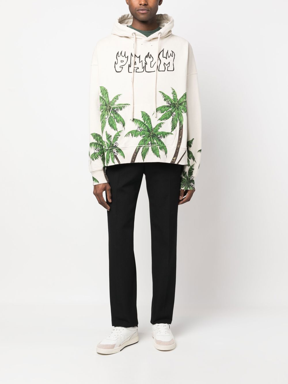 Palm Angels Hoodie blanc Palmier - Lothaire