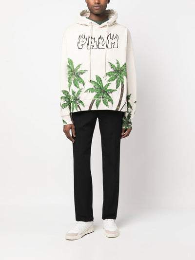 Palm Angels Hoodie blanc Palmier - Lothaire