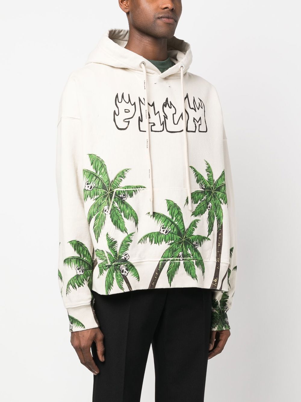 Palm Angels Hoodie blanc Palmier - Lothaire