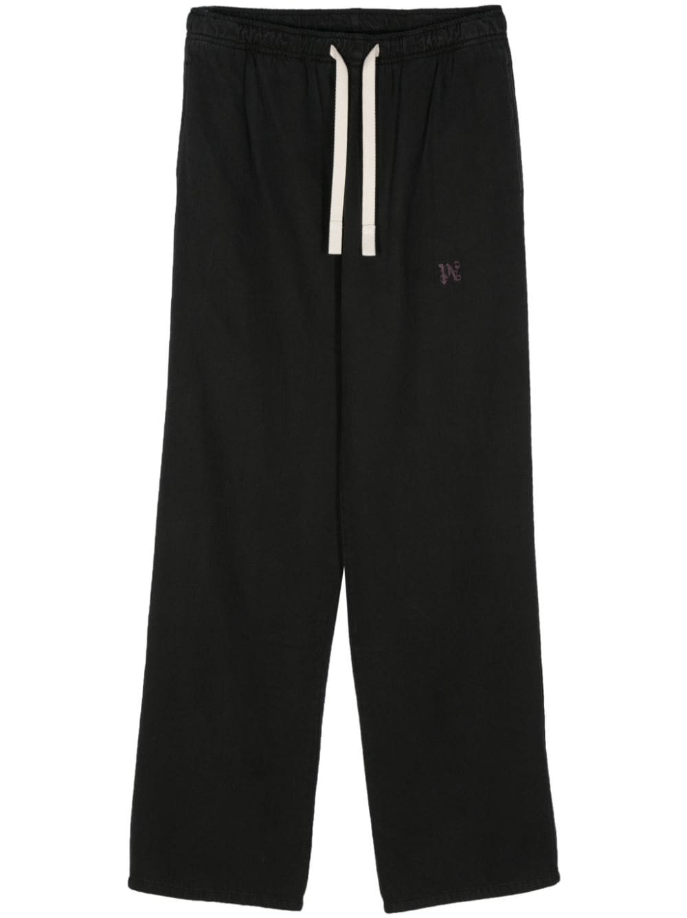 Palm Angels - Pantalon black droit à logo monogrammé brodé - Lothaire