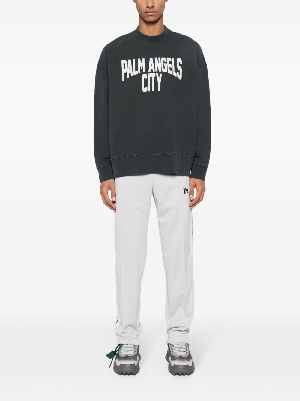 Palm Angels Pantalon de jogging gris Monogramme - Lothaire