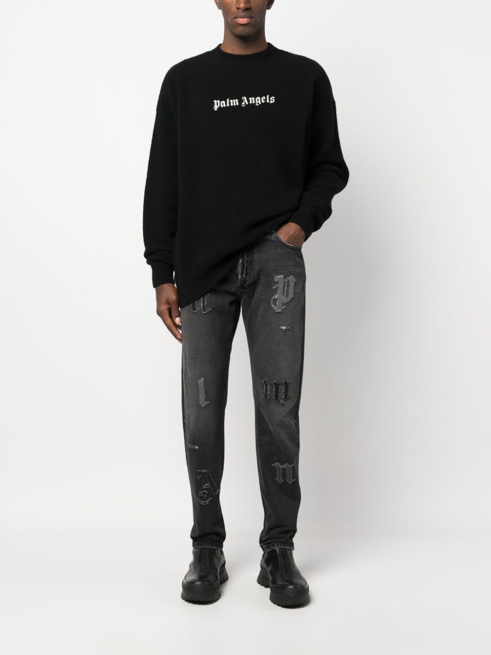 Palm Angels Pull à logo Intersia - Lothaire
