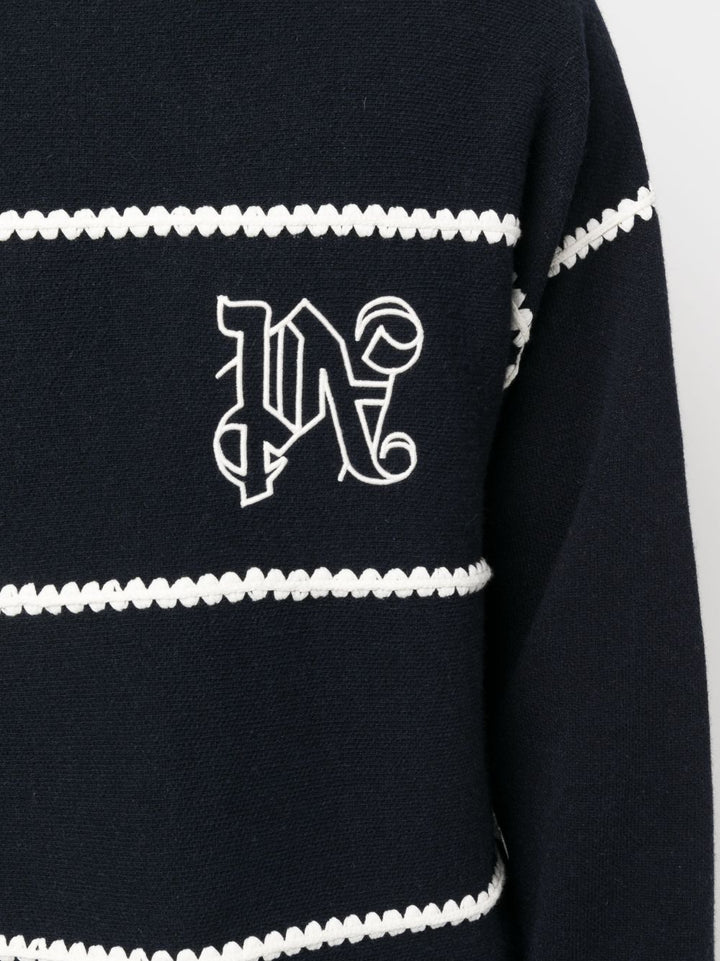 Palm Angels Pull rayé à logo brodé - Lothaire
