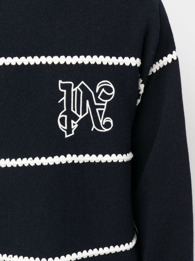 Palm Angels Pull rayé à logo brodé - Lothaire
