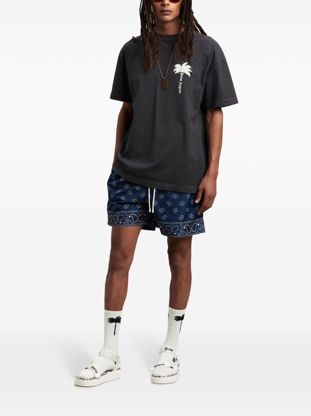 Palm Angels Short de bain à imprimé cachemire - Lothaire