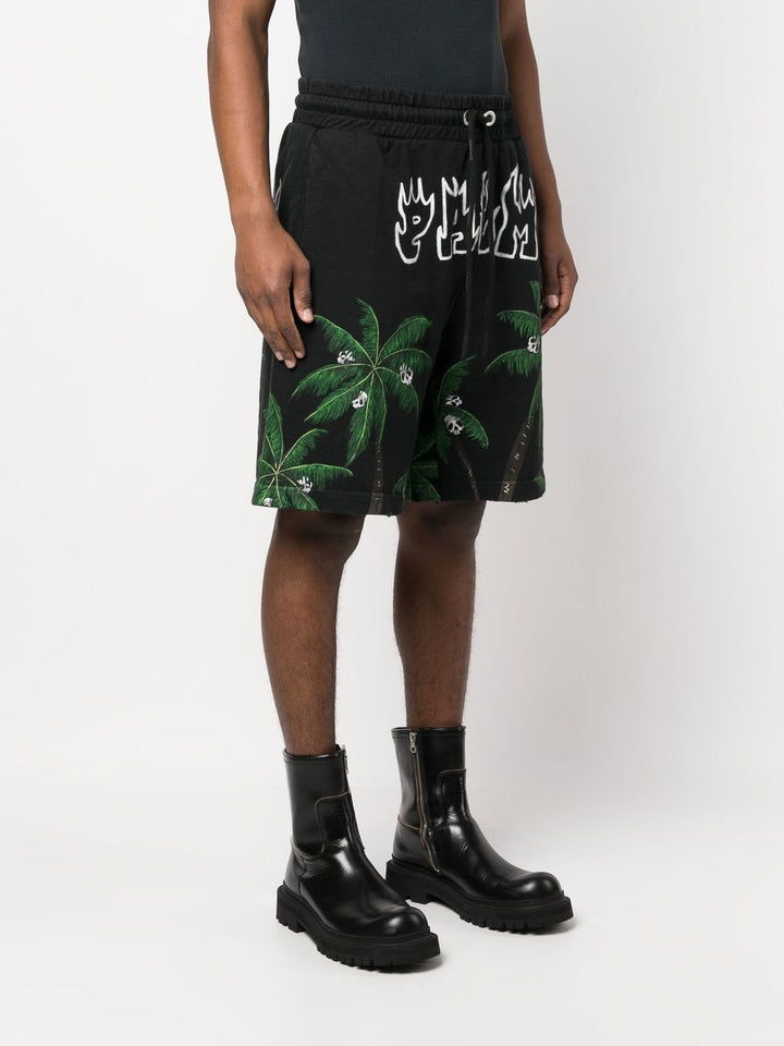 Palm Angels Short de bain Black Palmier - Lothaire