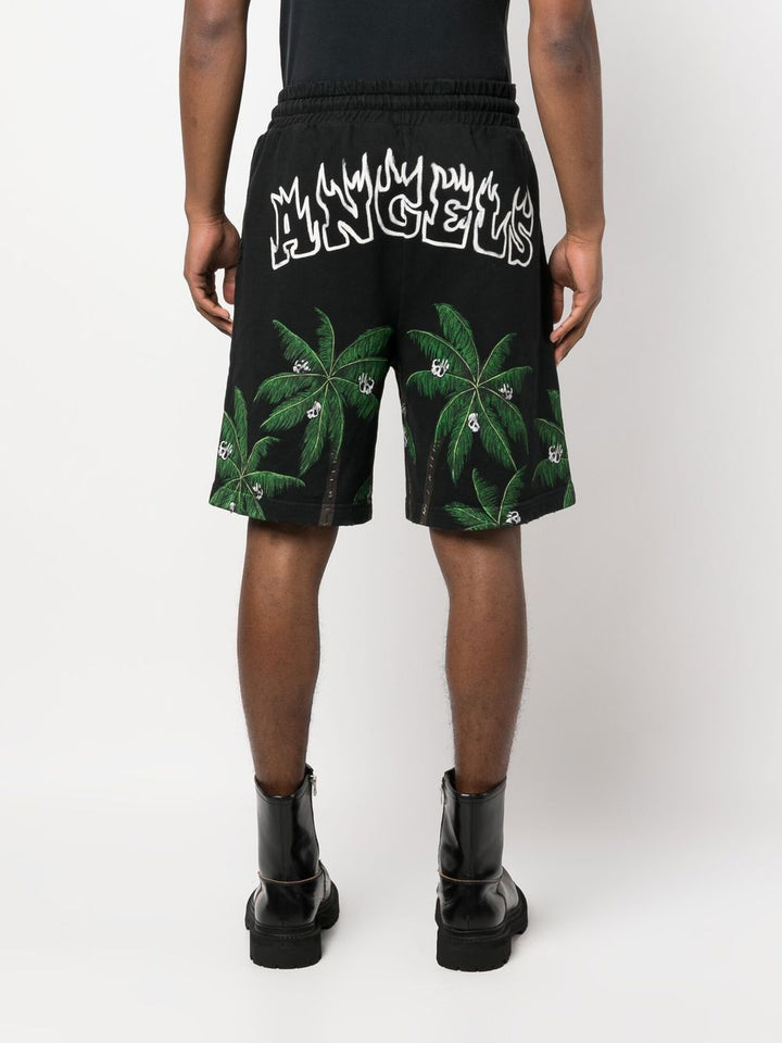 Palm Angels Short de bain Black Palmier - Lothaire