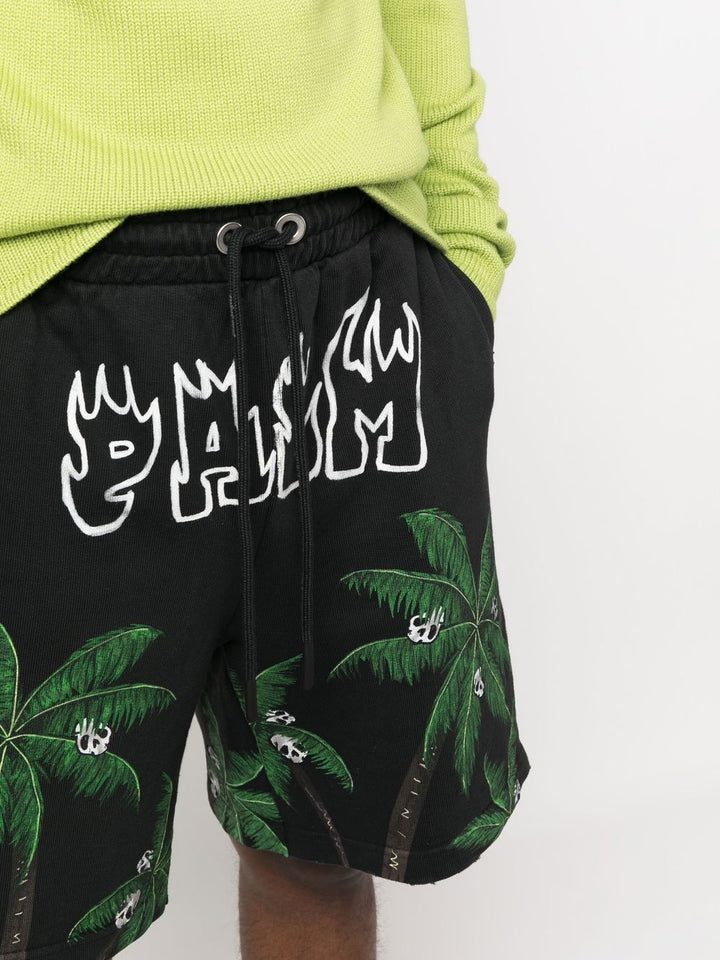 Palm Angels Short de bain Black Palmier - Lothaire
