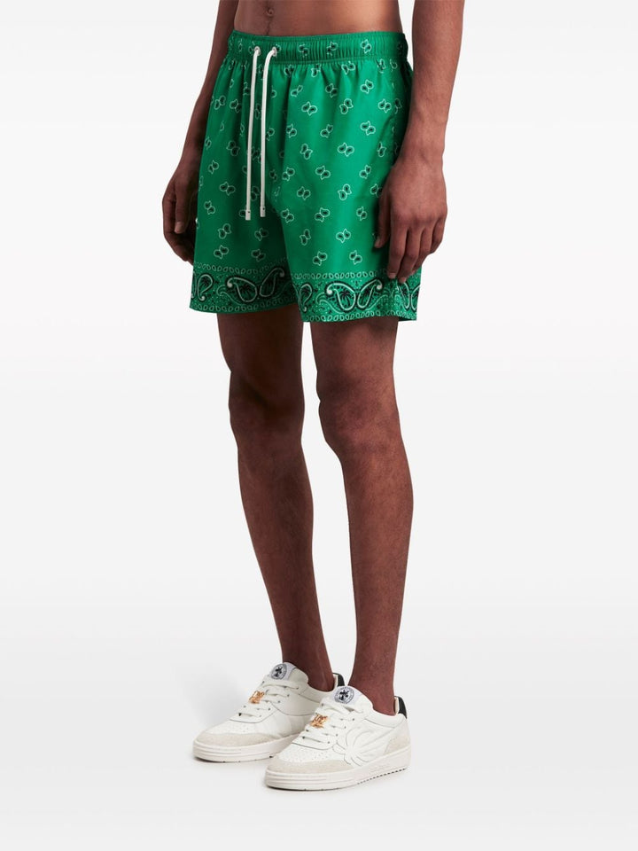 Palm Angels Short de bain vert à imprimé cachemire - Lothaire