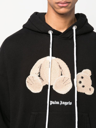 Palm Angels Spray bear-motif hoodie - Lothaire