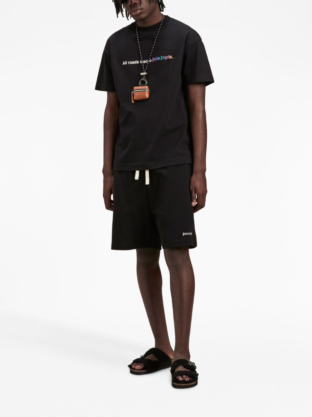 Palm Angels T-Shirt black à logo - Lothaire