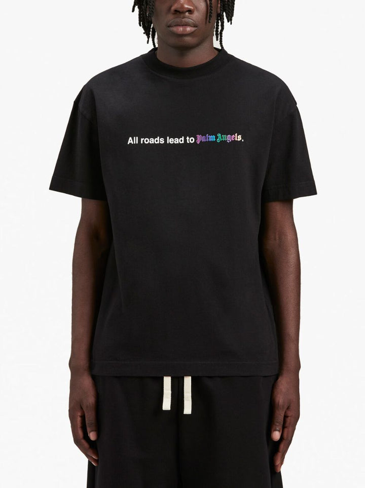 Palm Angels T-Shirt black à logo - Lothaire