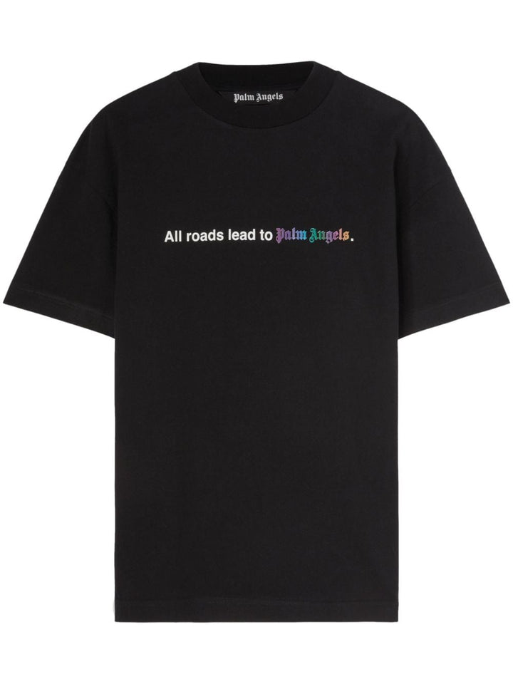 Palm Angels T-Shirt black à logo - Lothaire