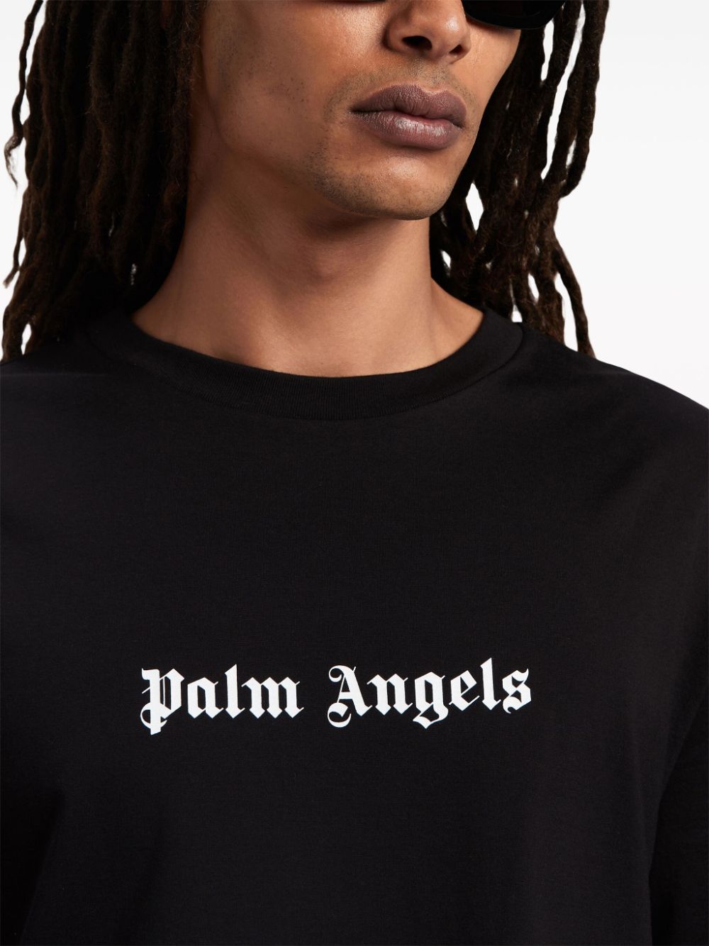 Palm Angels - T-shirt black en coton à logo imprimé - Lothaire