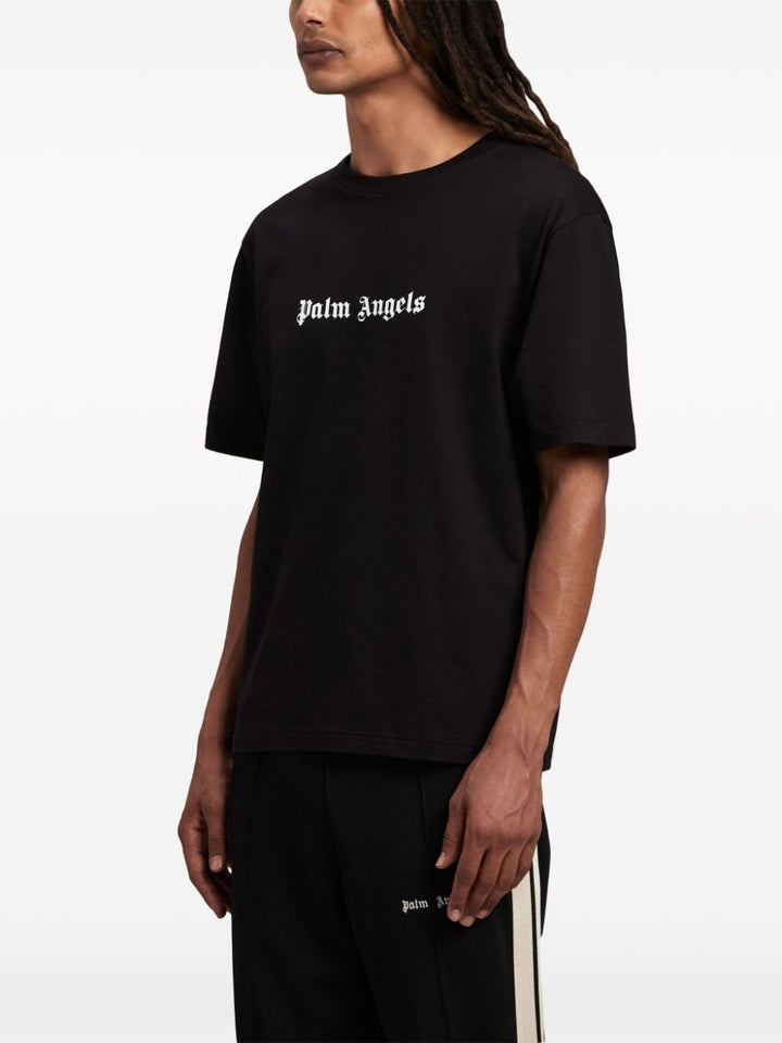 Palm Angels - T-shirt black en coton à logo imprimé - Lothaire