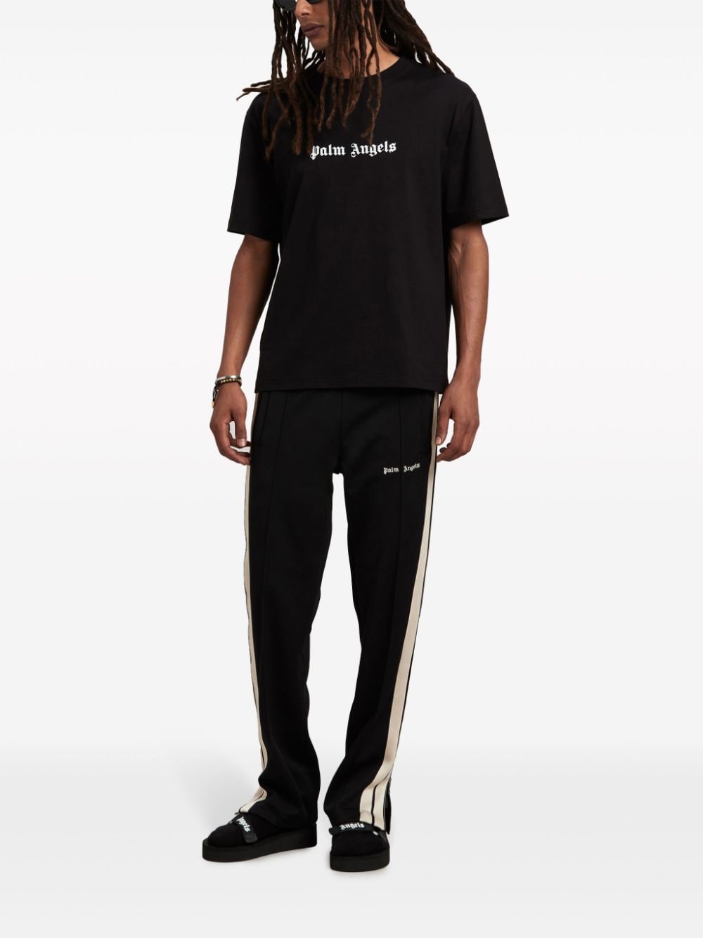 Palm Angels - T-shirt black en coton à logo imprimé - Lothaire