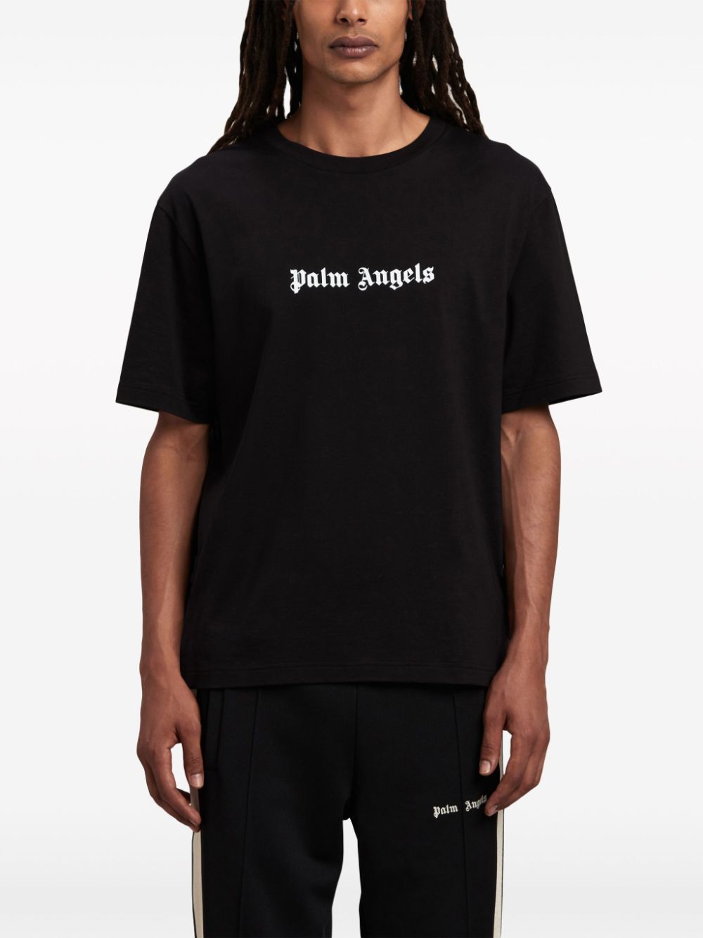 Palm Angels - T-shirt black en coton à logo imprimé - Lothaire