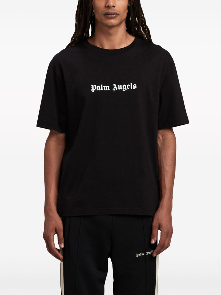 Palm Angels - T-shirt black en coton à logo imprimé - Lothaire