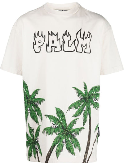 Palm Angels T-Shirt blanc Palmier - Lothaire