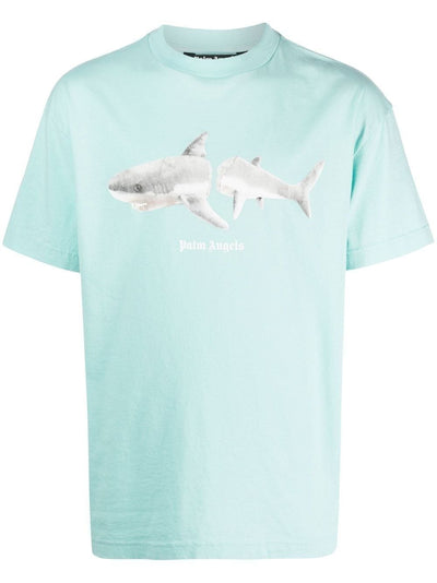 Palm Angels T-Shirt Blue Requin - Lothaire